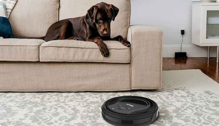 Shark/Ninja Robot Vacuum - User with pet and robot vacuum